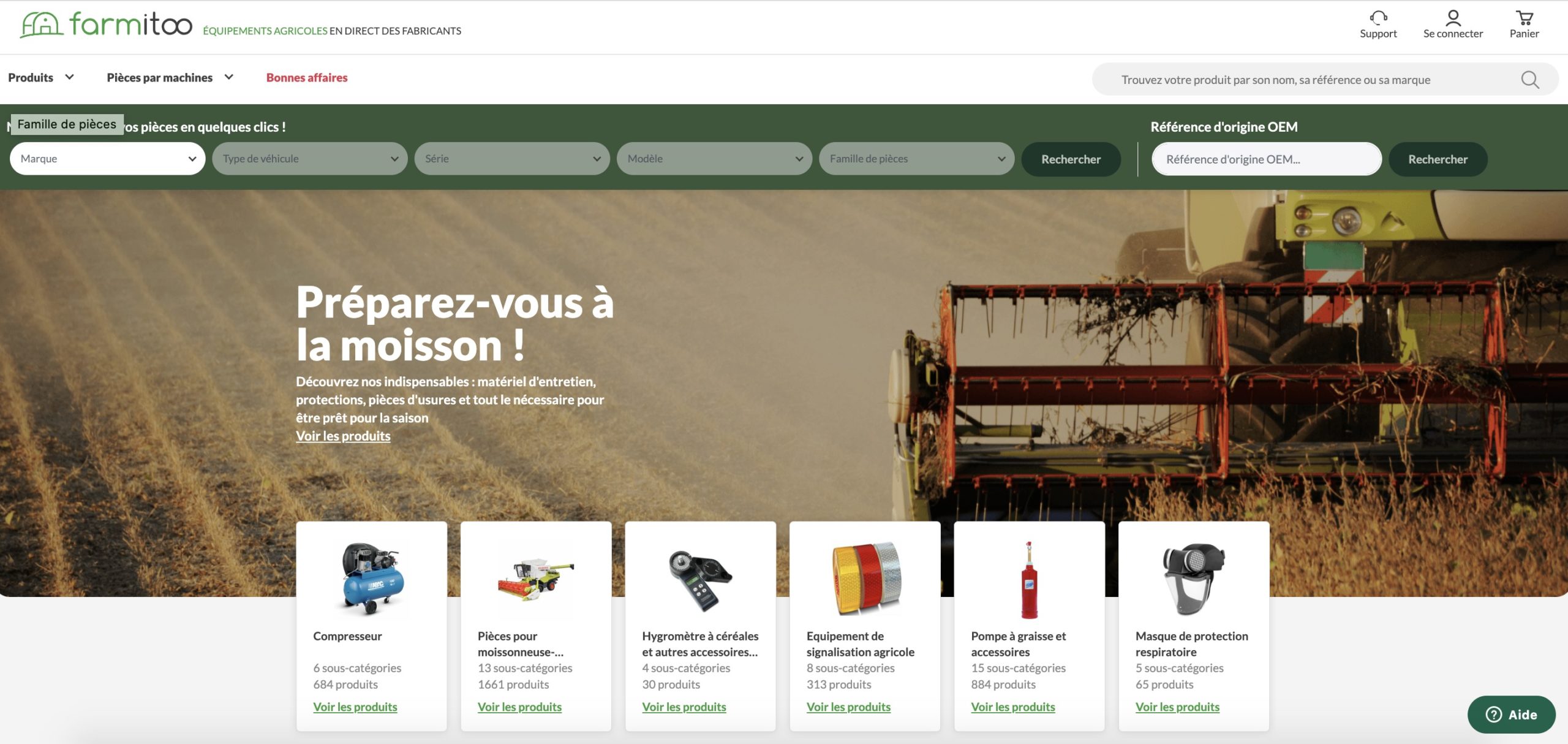 Site Farmitoo : matériel agricole