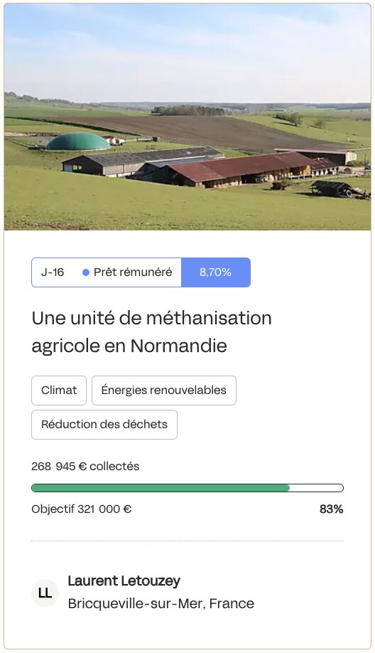 Investir et impact : Projet de methanisation